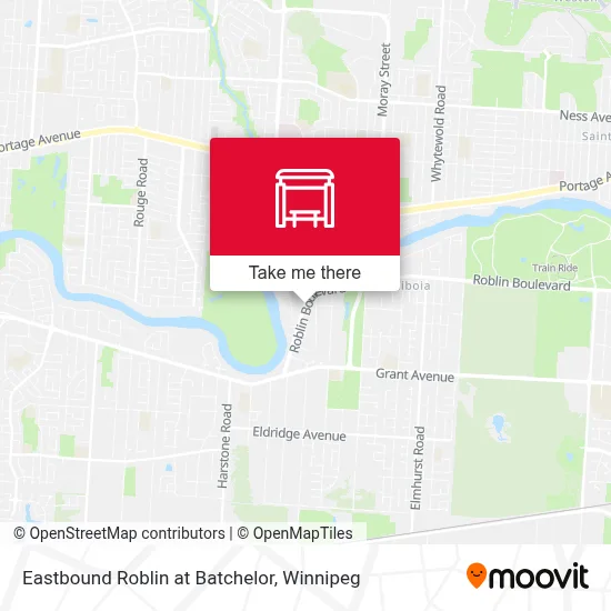 Eastbound Roblin at Batchelor map