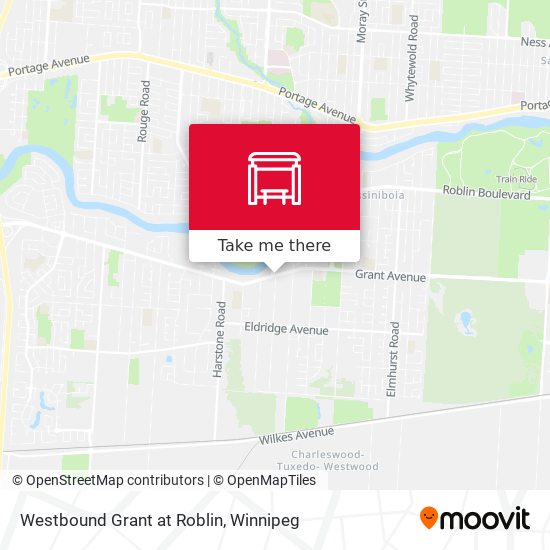 Westbound Grant at Roblin map
