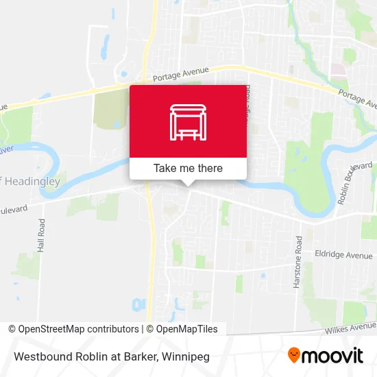 Westbound Roblin at Barker map