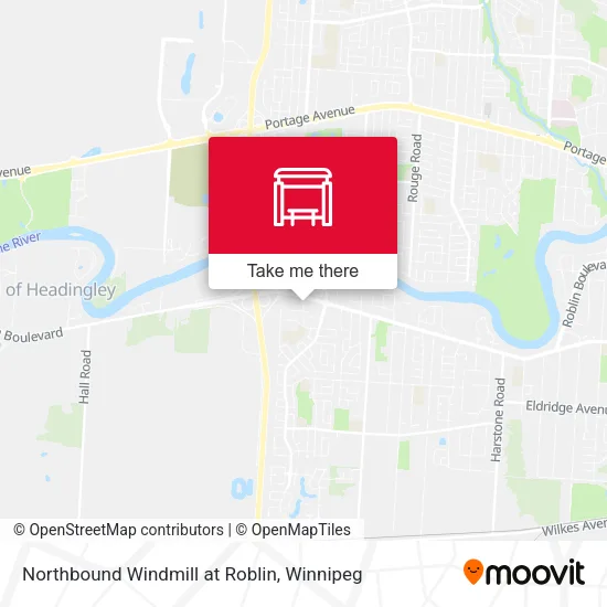 Northbound Windmill at Roblin map