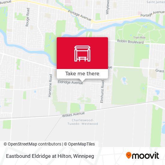 Eastbound Eldridge at Hilton map