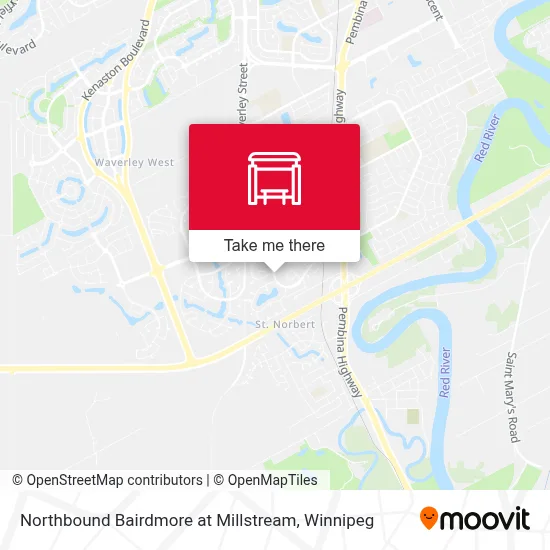 Northbound Bairdmore at Millstream map