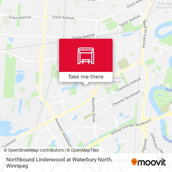 Northbound Lindenwood at Waterbury North map