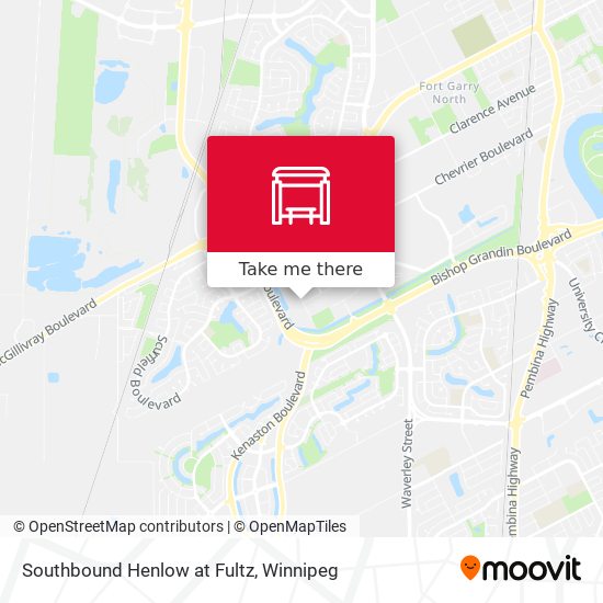 Southbound Henlow at Fultz map