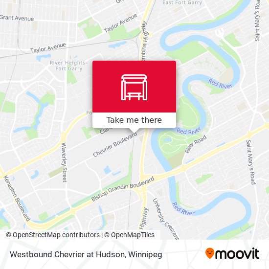 Westbound Chevrier at Hudson map