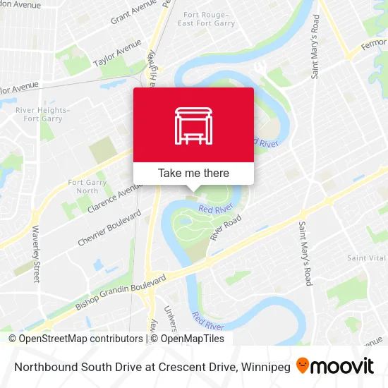 Northbound South Drive at Crescent Drive map