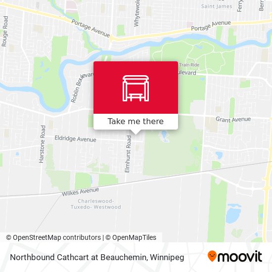 Northbound Cathcart at Beauchemin map