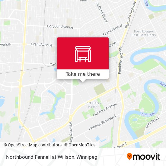 Northbound Fennell at Willson map