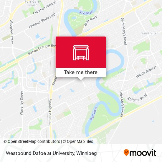 Westbound Dafoe at University map