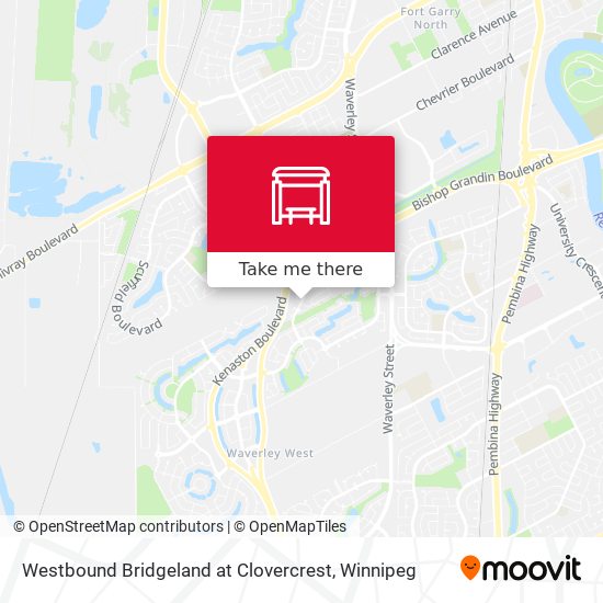 Westbound Bridgeland at Clovercrest map