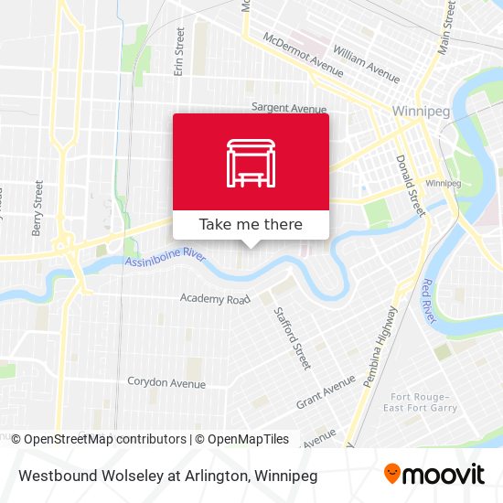 Westbound Wolseley at Arlington map