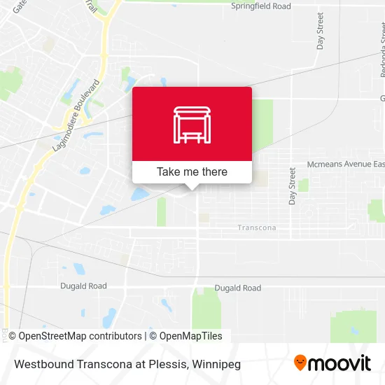 Westbound Transcona at Plessis map