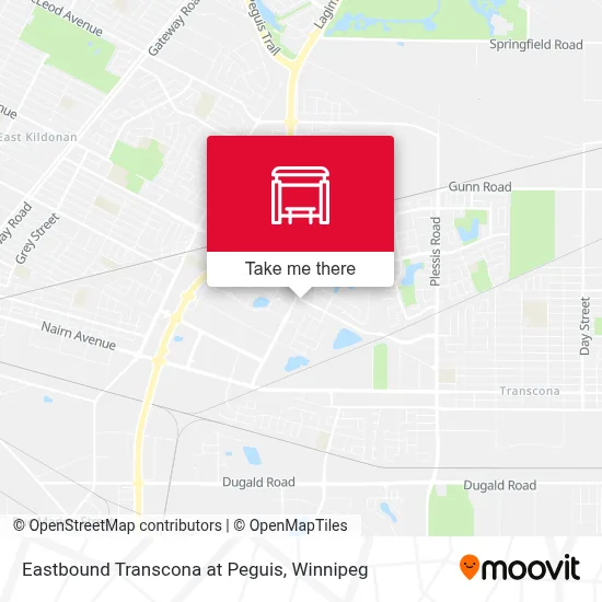 Eastbound Transcona at Peguis map