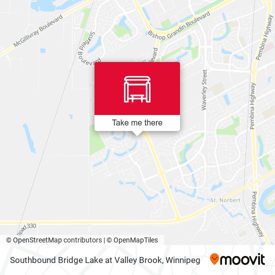 Southbound Bridge Lake at Valley Brook map