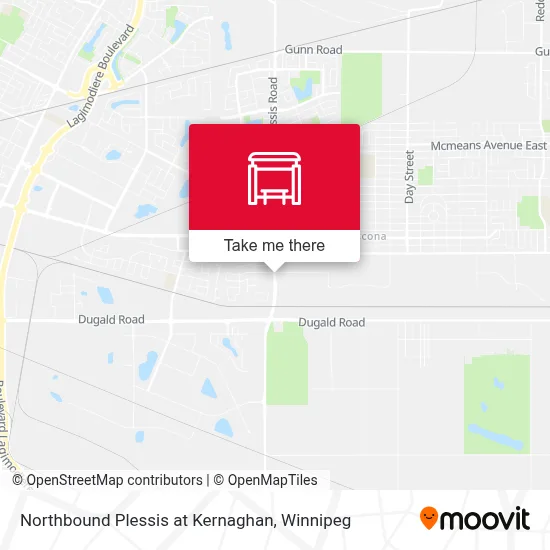 Northbound Plessis at Kernaghan map