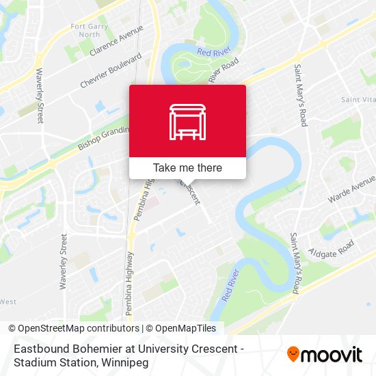 Eastbound Bohemier at University Crescent - Stadium Station plan