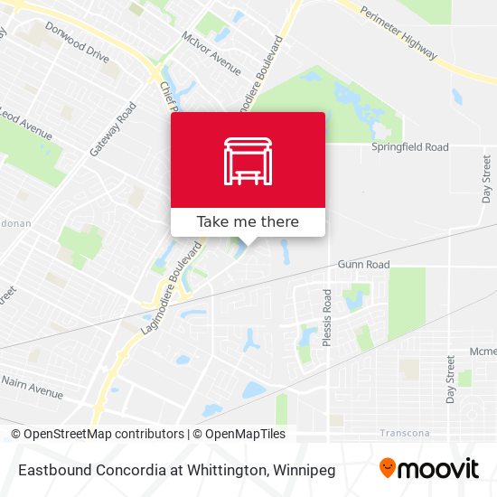 Eastbound Concordia at Whittington map