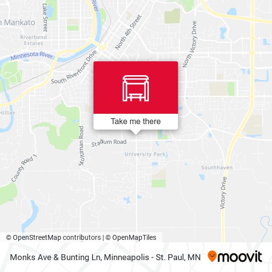 Monks Ave & Bunting Ln map