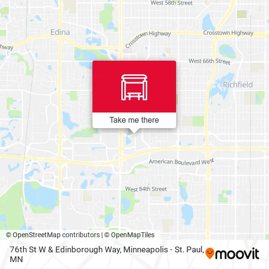 76th St W & Edinborough Way map