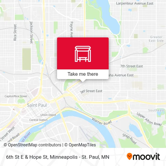 6th St E & Hope St map