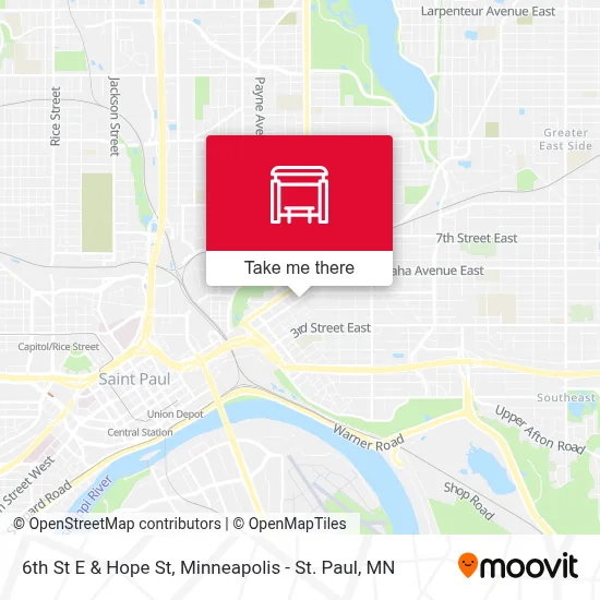 6th St E & Hope St map