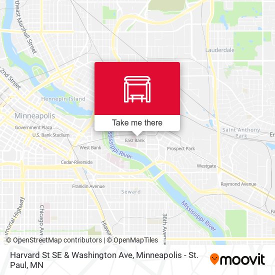 Mapa de Harvard St SE & Washington Ave