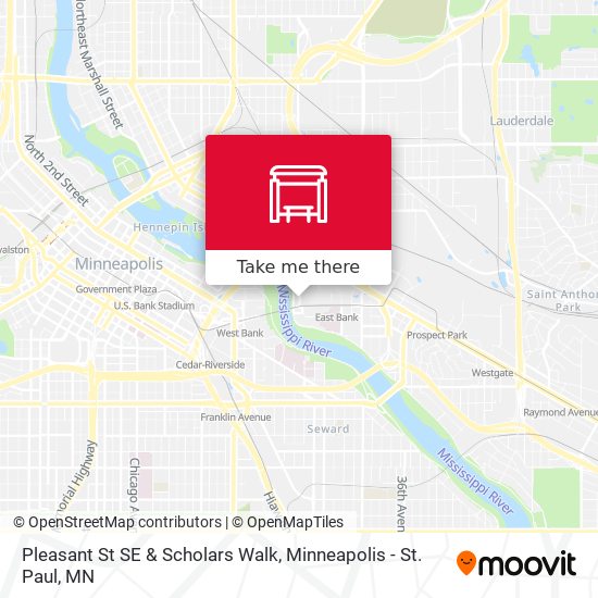 Pleasant St SE & Scholars Walk map