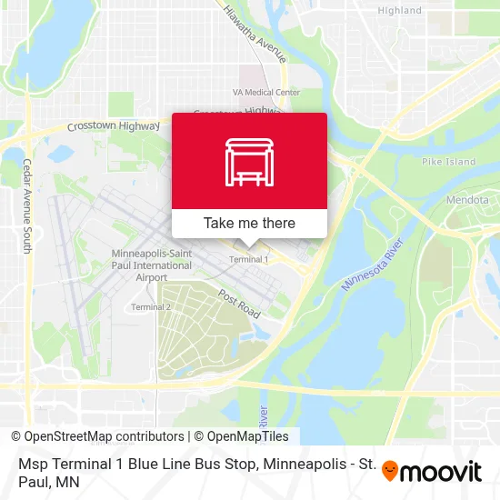 Msp Terminal 1 Blue Line Bus Stop map