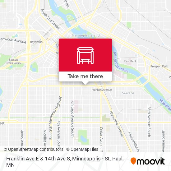Franklin Ave E & 14th Ave S map
