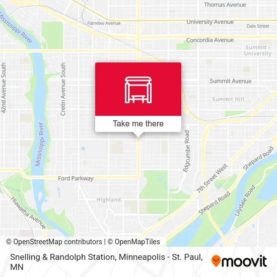 Snelling & Randolph Station map
