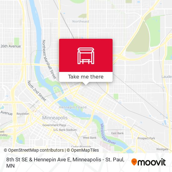 8th St SE & Hennepin Ave E map