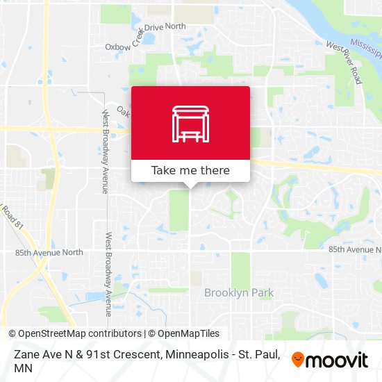 Zane Ave N & 91st Crescent map