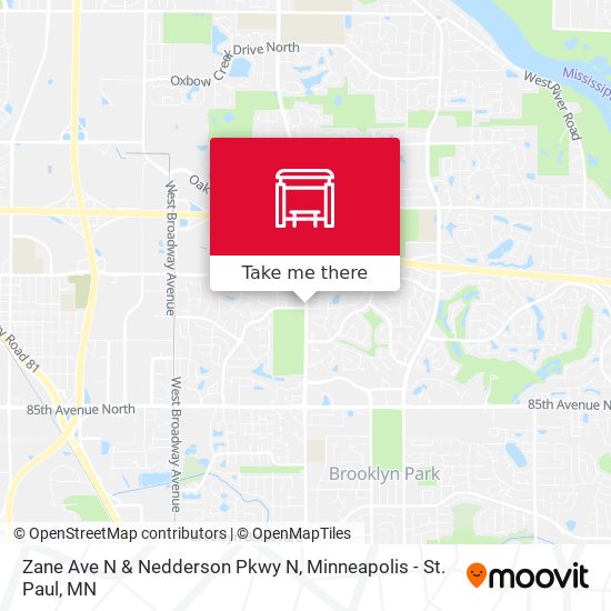 Zane Ave N & Nedderson Pkwy N map
