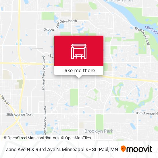 Zane Ave N & 93rd Ave N map