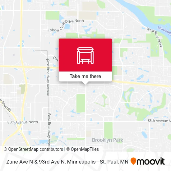 Zane Ave N & 93rd Ave N map