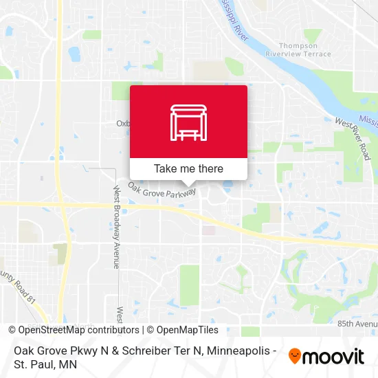 Mapa de Oak Grove Pkwy N & Schreiber Ter N
