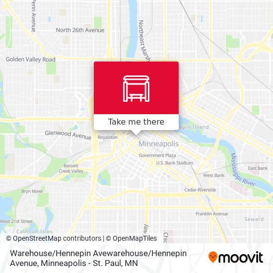Mapa de Warehouse / Hennepin Avewarehouse / Hennepin Avenue