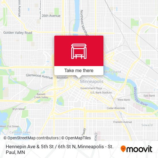 Mapa de Hennepin Ave & 5th St / 6th St N