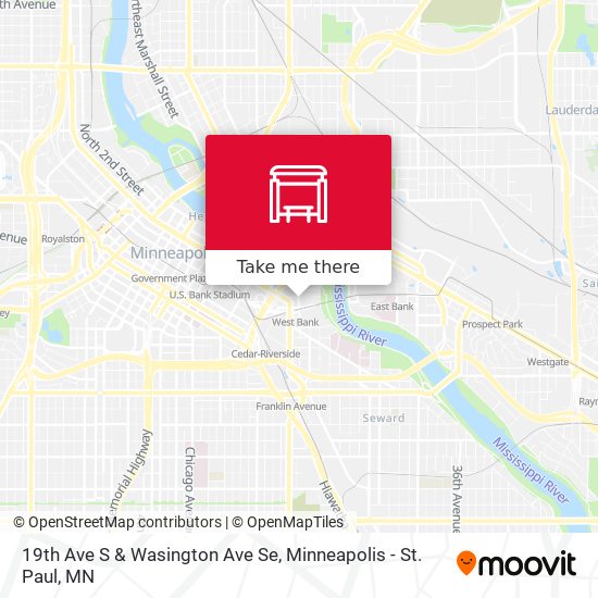 Mapa de 19th Ave S & Wasington Ave Se