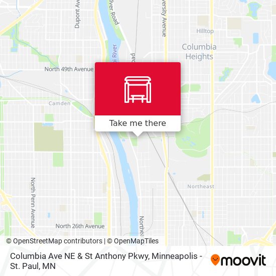 Columbia Ave NE & St Anthony Pkwy map