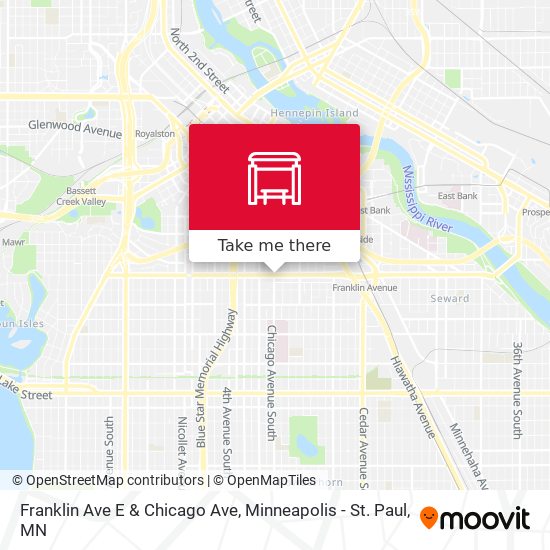 Franklin Ave E & Chicago Ave map