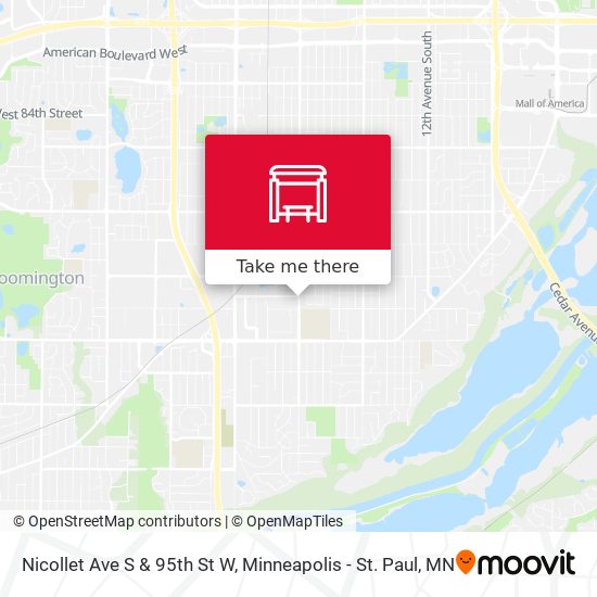 Nicollet Ave S & 95th St W map