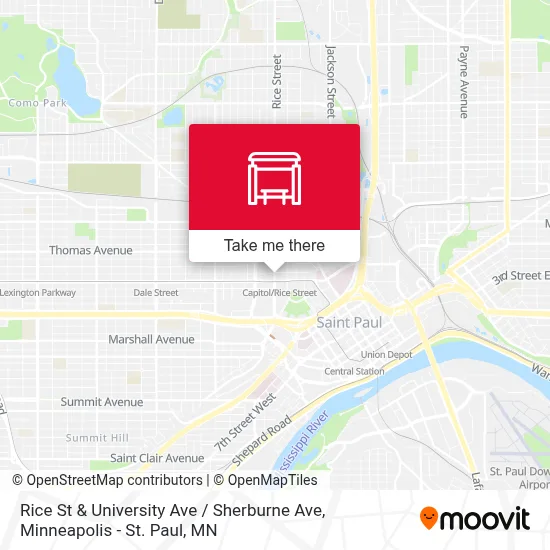Rice St & University Ave / Sherburne Ave map
