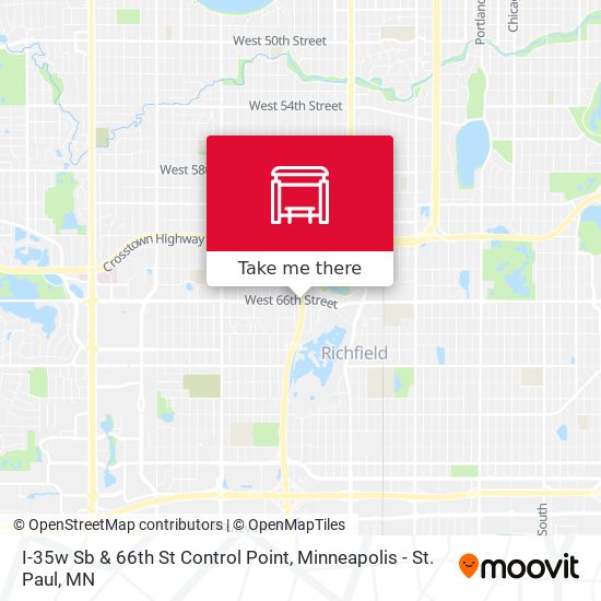 I-35w Sb & 66th St Control Point map