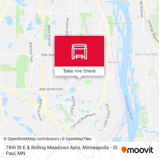 78th St E & Rolling Meadows Apts map