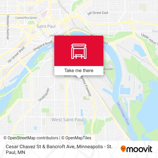 Cesar Chavez St & Bancroft Ave map