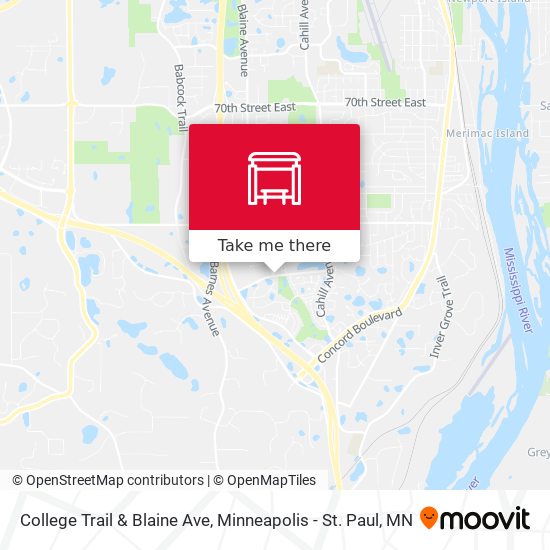 Mapa de College Trail & Blaine Ave