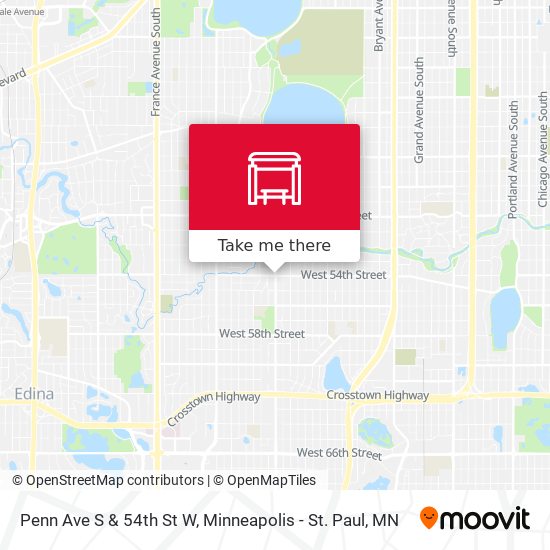 Penn Ave S & 54th St W map