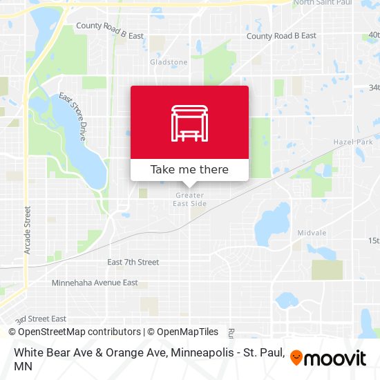 White Bear Ave & Orange Ave map