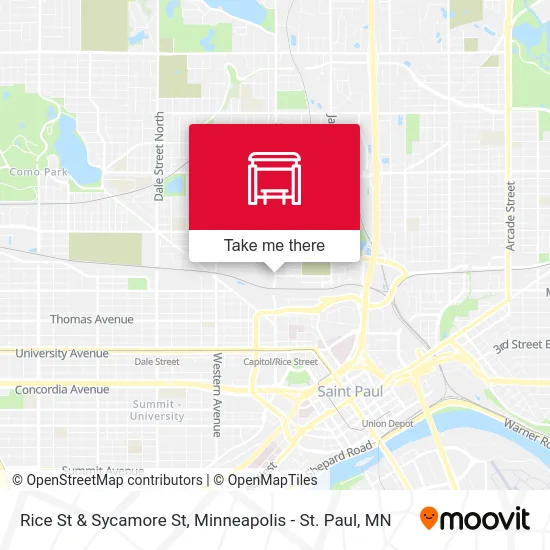 Rice St & Sycamore St map